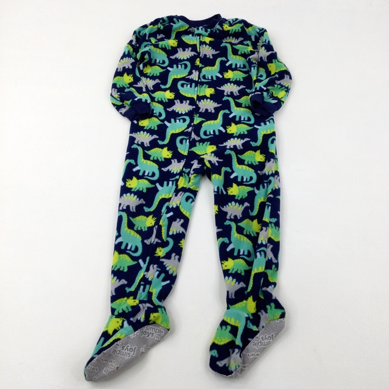 Dinosaurs Navy Fleece Onesie - Boys 2-3 Years
