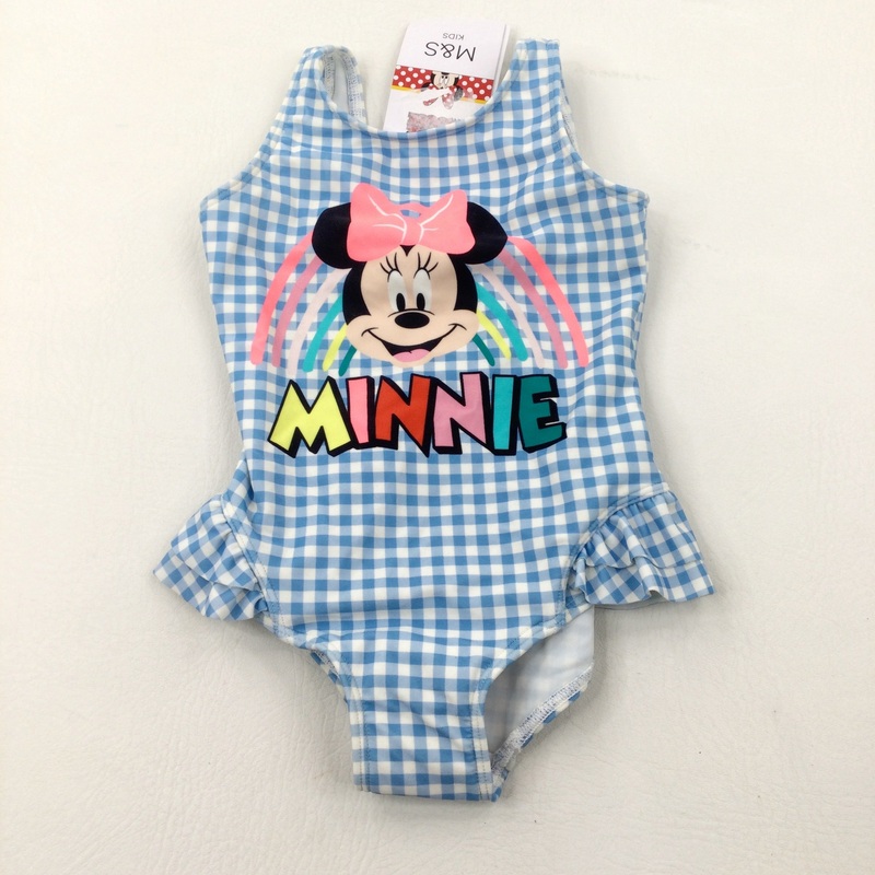 **NEW** 'Minnie' Mouse Blue Gingham Swimsuit - Girls 2-3 Years