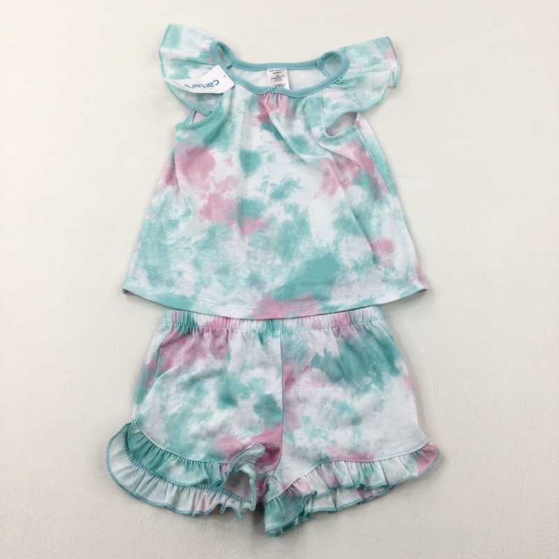 *NEW** Mottled Pink, White & Blue T-Shirt & Matching Shorts - Girls 3 Years