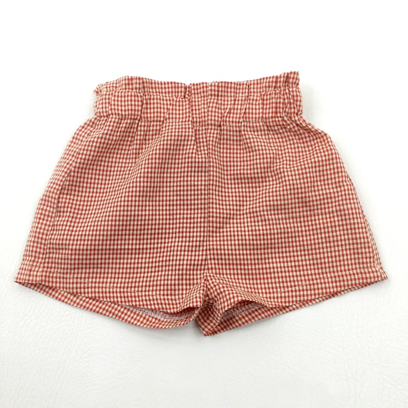 Red Gingham Lightweight Shorts - Girls 18-24 Months
