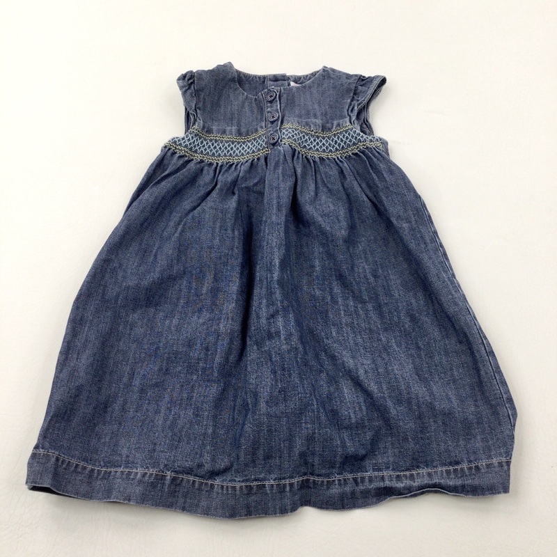Shirred Lightweight Denim Dress - Girls 2 Years