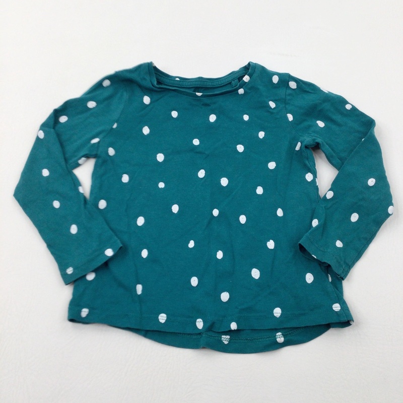 Spotty Teal Long Sleeve Top - Girls 2-3 Years