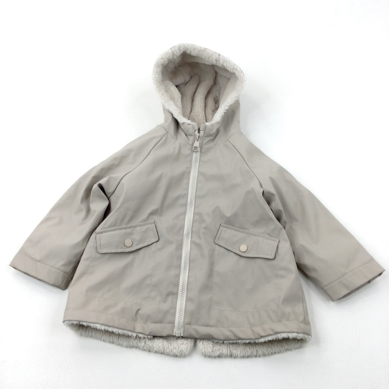 Stone Showerproof Jacket With Snuggly Faux Fur Lining - Girls 2-3 Years