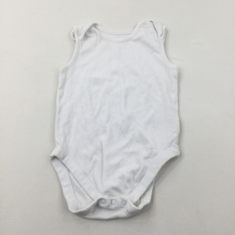 White Sleeveless Bodysuit - Boys/Girls 2-3 Years