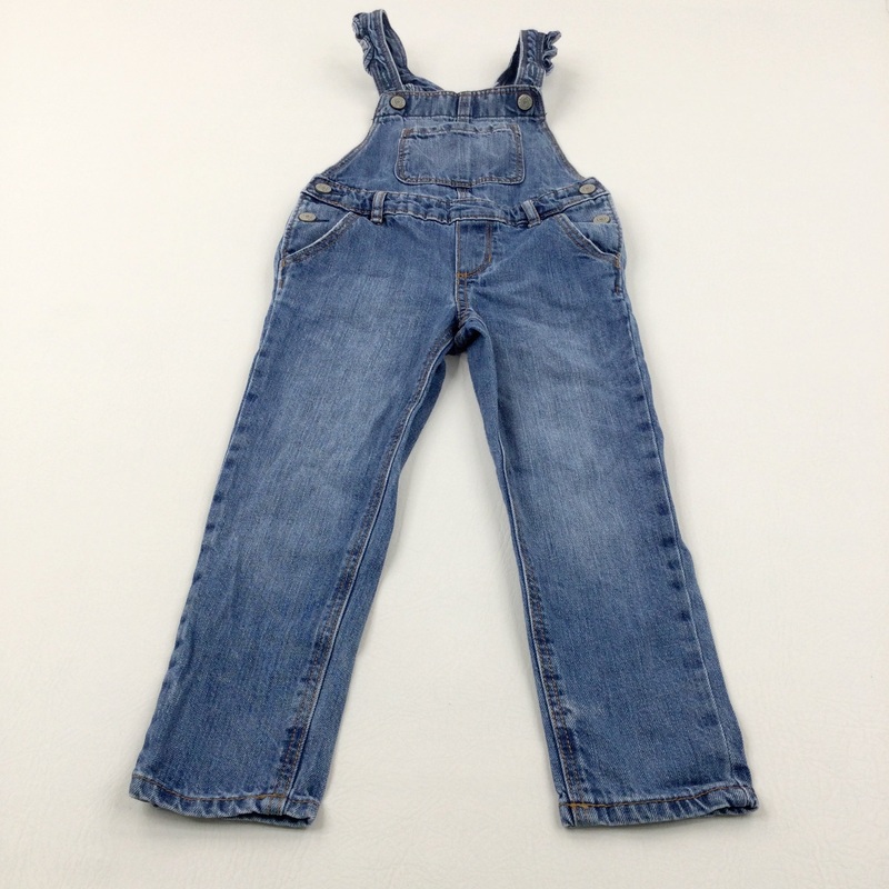 Mid Blue Denim Dungarees - Girls 2-3 Years