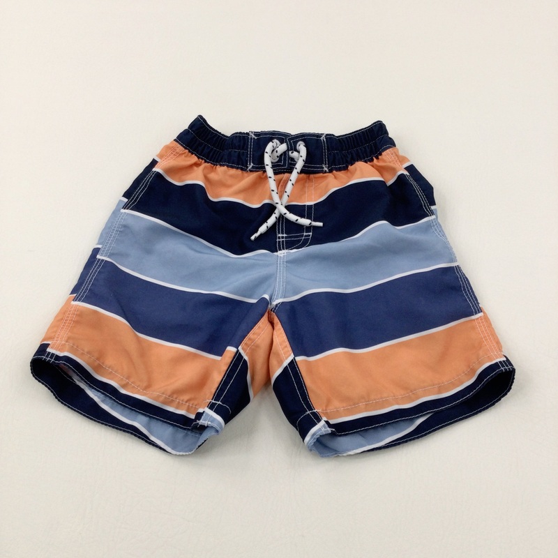 Navy Striped Swim Shorts - Boys 2-3 Years