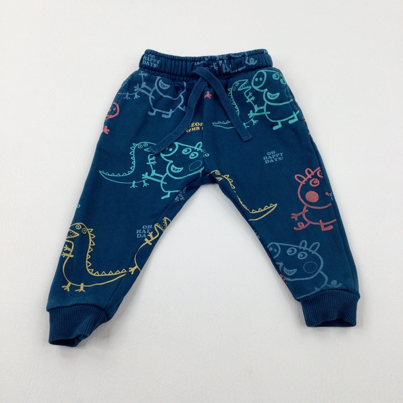'Oh Happy Days!' George Pig Petrol Blue Joggers - Boys 12-18 Months