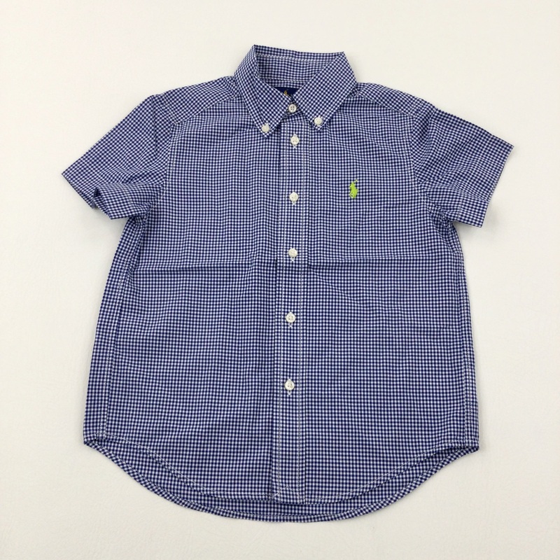 Ralph Lauren Motif Navy Checked Shirt - Boys 3-4 Years