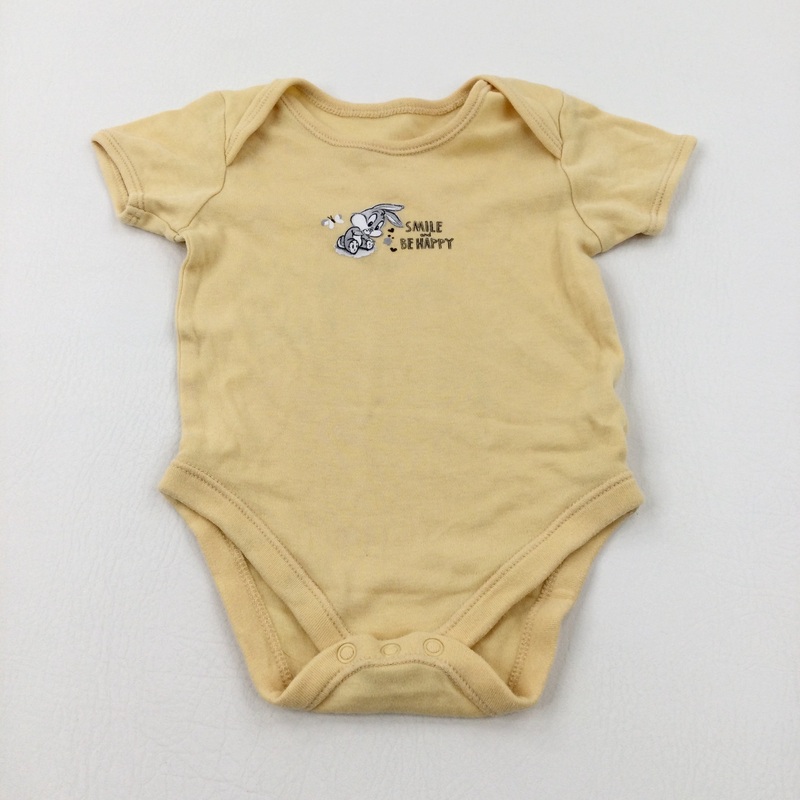 'Smile And Be Happy' Looney Tunes Yellow Bodysuit - Girls 12-18 Months