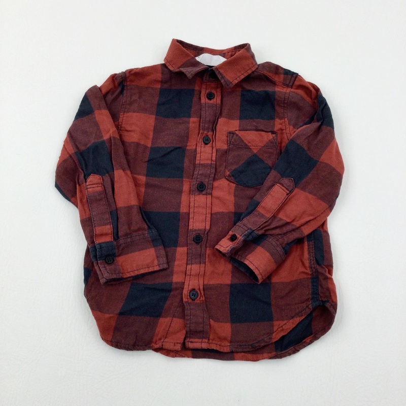 Red & Black Checked Long Sleeve Shirt - Boys 2-3 Years