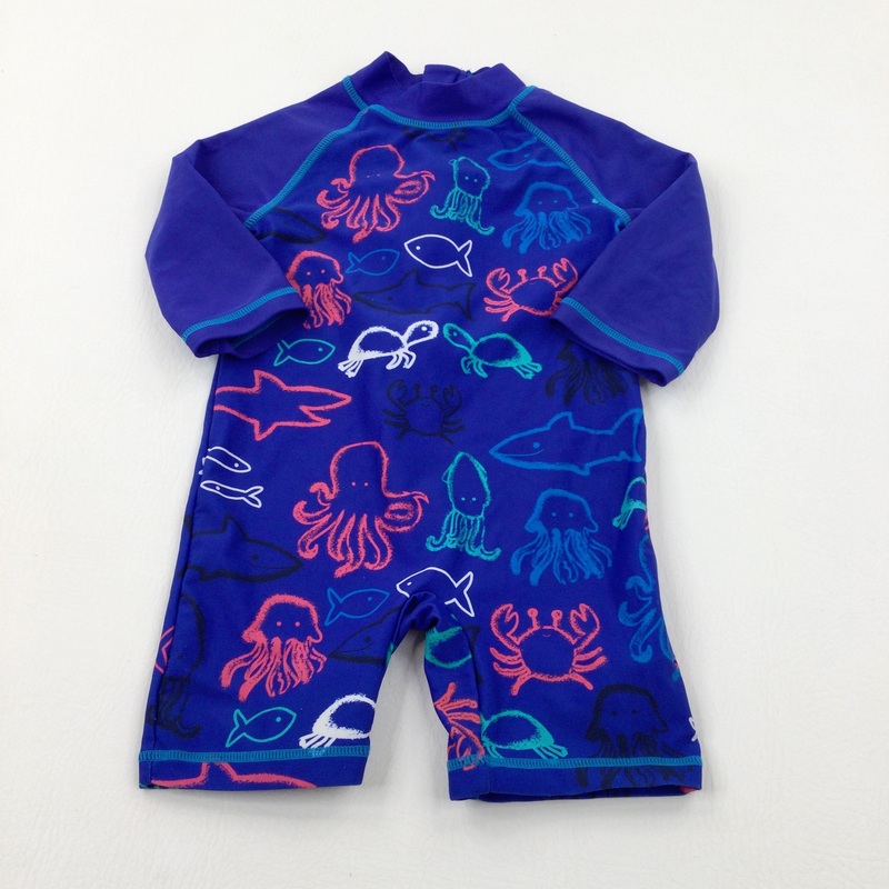Sea Animals Blue Beach Suit - Boys 2-3 Years