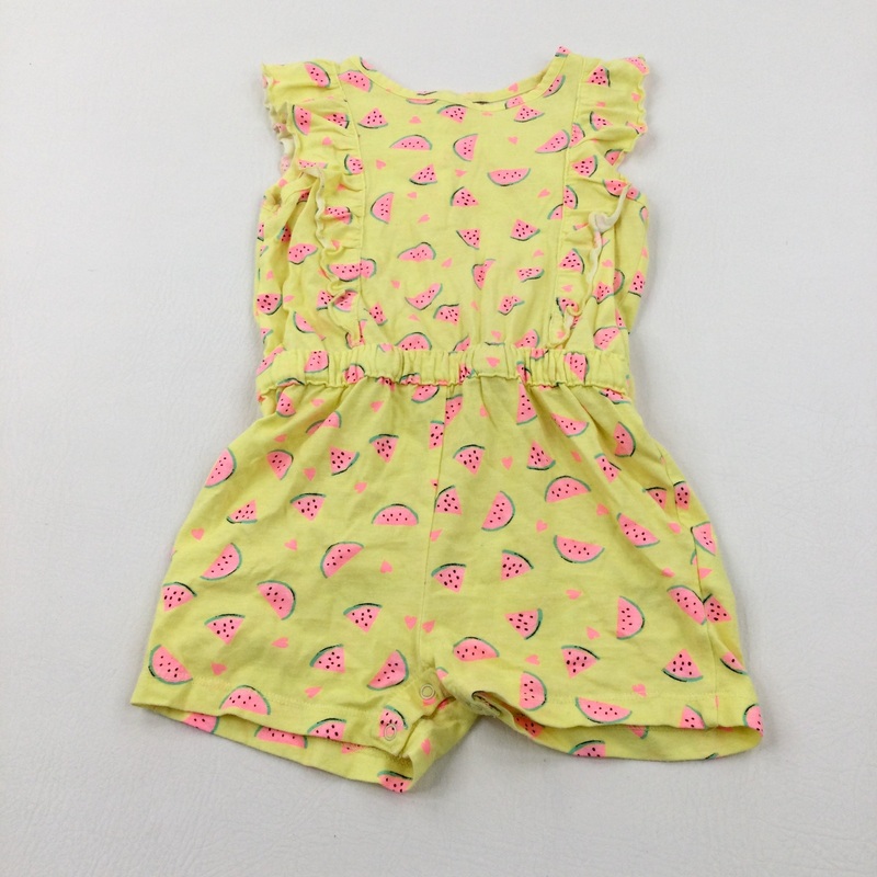 Watermelons Yellow Playsuit - Girls 2-3 Years