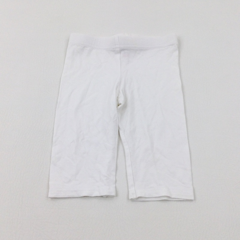White Cropped Jersey Trousers - Girls 18-24 Months