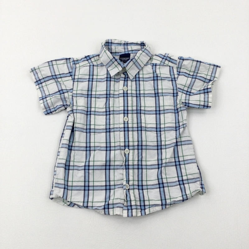 Blue Checked Short Sleeve Shirt - Boys 18-24 Months