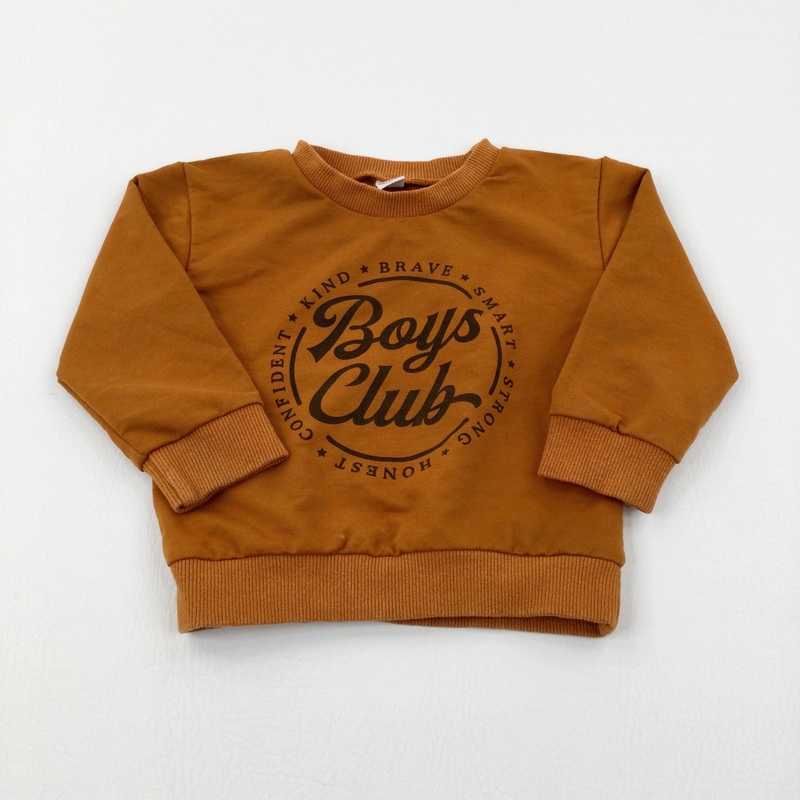 'Boys Club' Tan Sweatshirt - Boys 18-24 Months