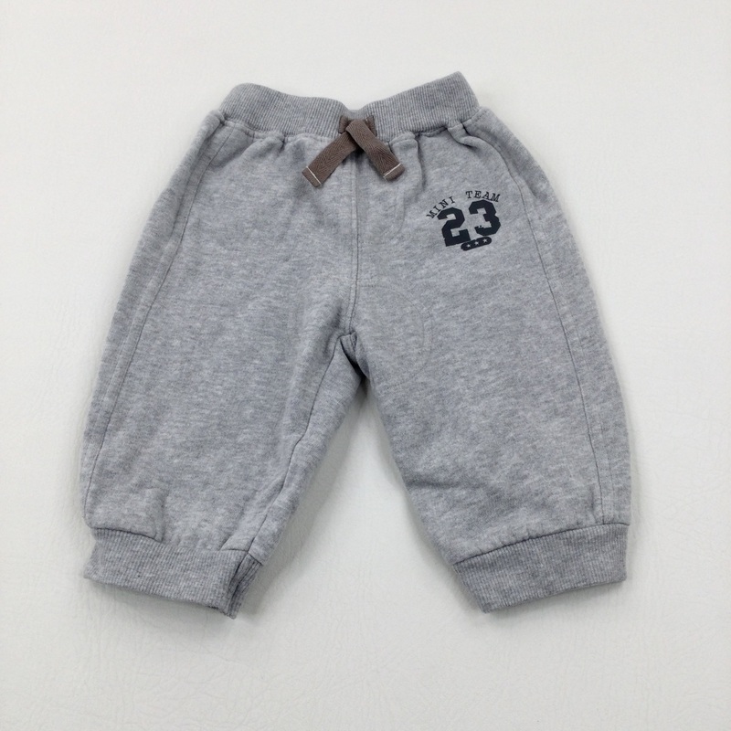 'Mini Team' Light Grey Joggers - Boys 6-9 Months