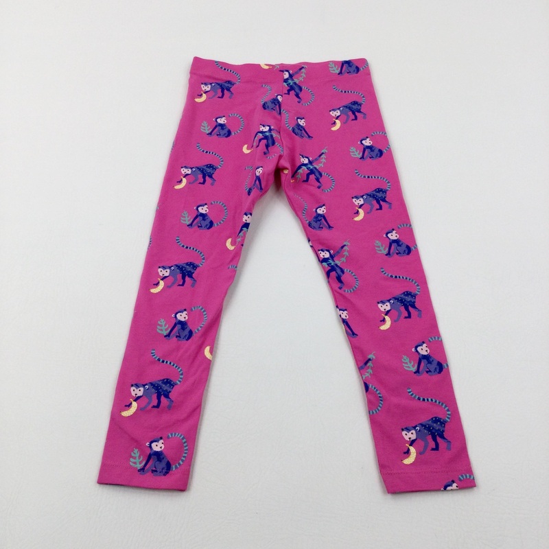 Monkeys Pink Leggings - Girls 5-6 Years