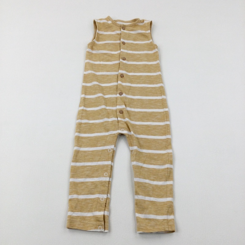 Mustard Striped Romper - Boys 18-24 Months