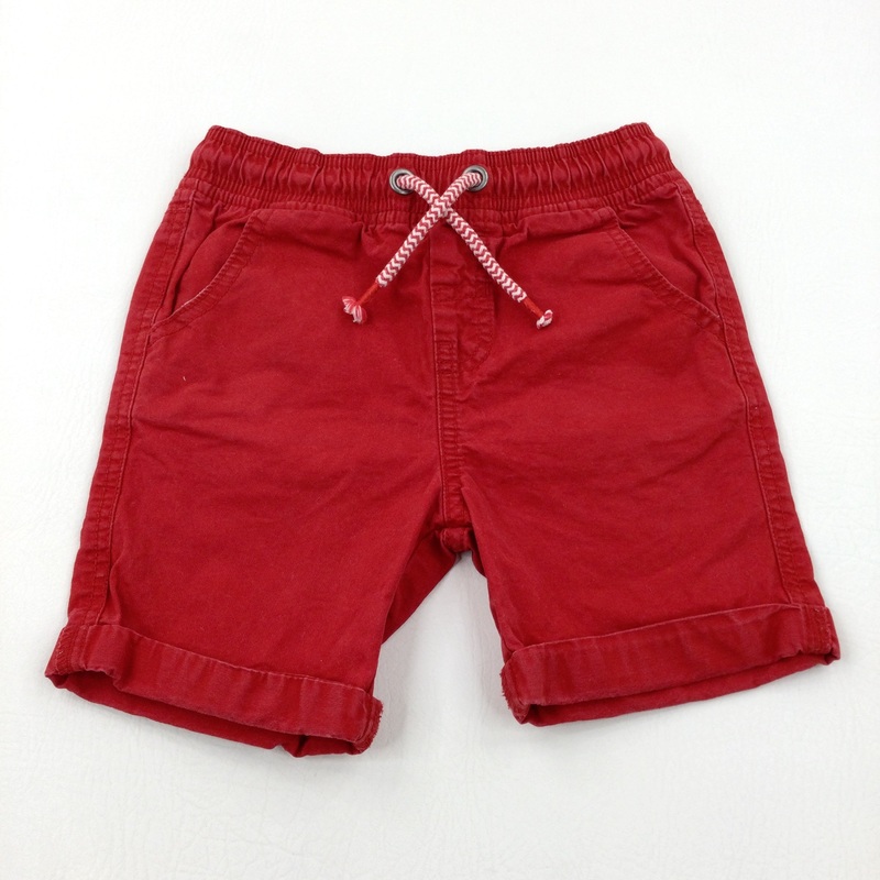 Red Cotton Shorts - Boys 3-4 Years