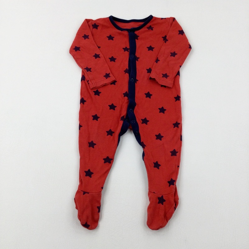 Stars Navy & Red Babygrow - Boys 6-9 Months