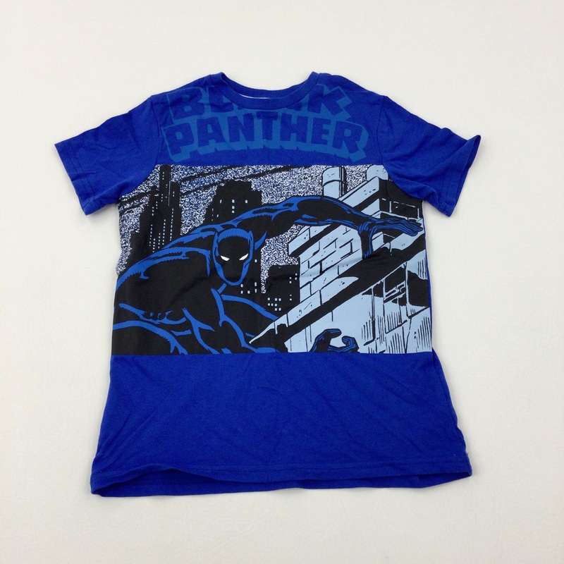 'Black Panther' Blue Cotton T-Shirt - Boys 5-6 Years