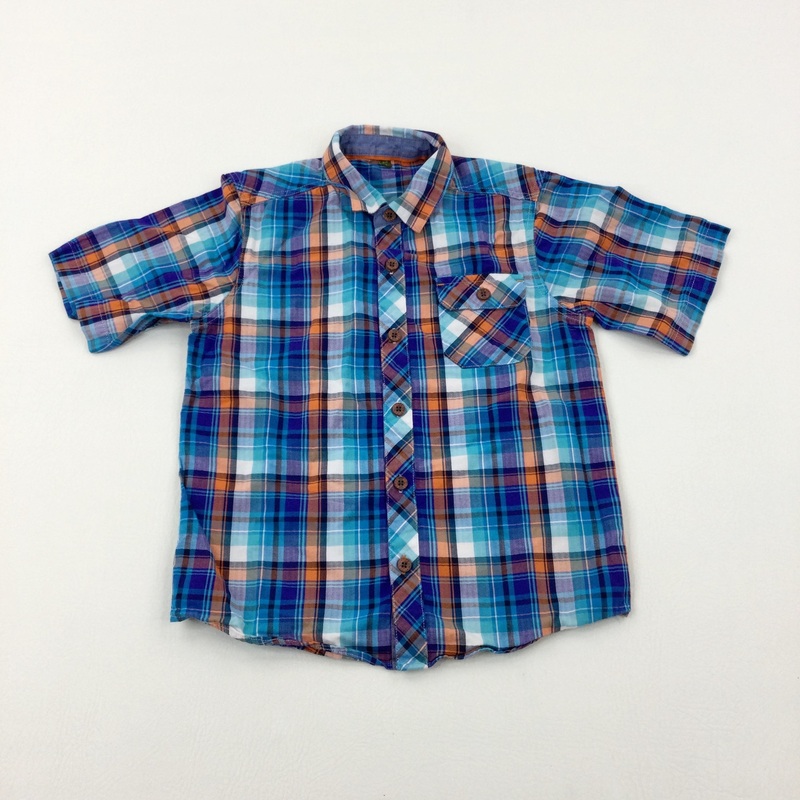 Blue & Orange Shirt - Boys 7-8 Years