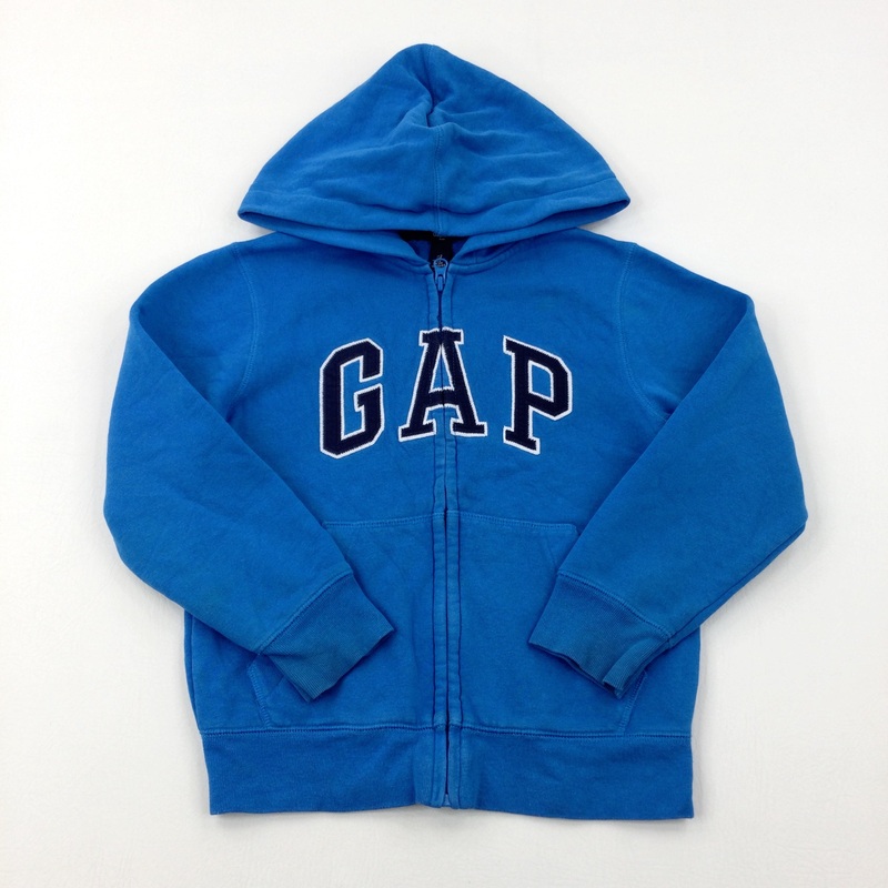'Gap' Appliqued Zip Through Blue Hoodie - Boys 6-7 Years