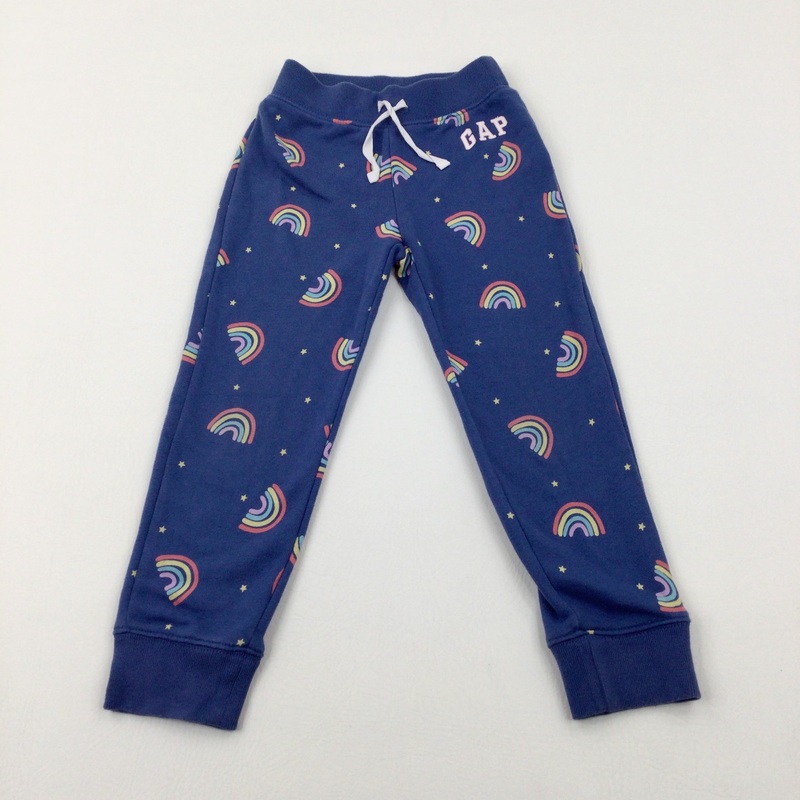 'Gap' Rainbows & Stars Navy Joggers - Girls 4-5 Years