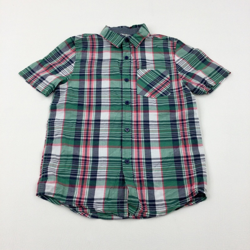 Green & Red Checked Shirt - Boys 10-11 Years