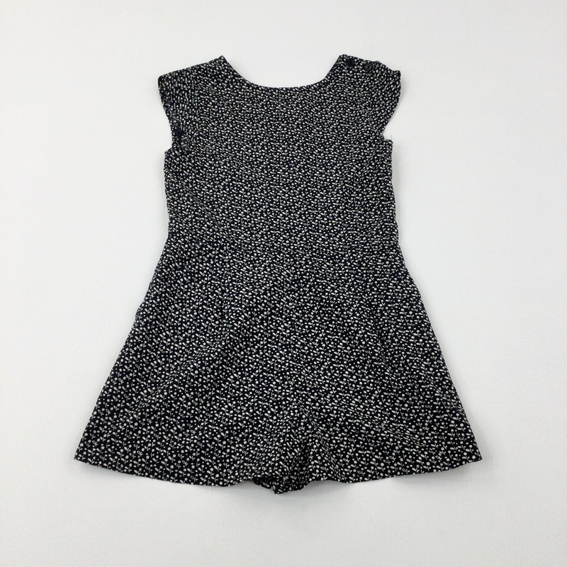 Patterned Black & Cream Lightweight Playsuit - Girls 5-6 Years