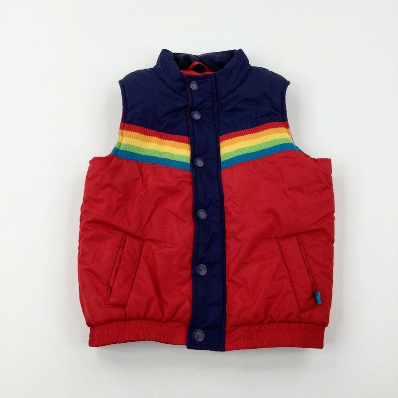 Rainbow Navy & Red Padded Gilet - Boys 5-6 Years