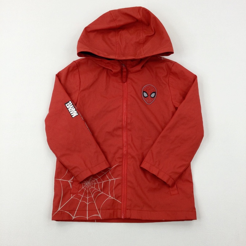 Spider-Man Motif Red Jacket With Hood - Boys 6-7 Years