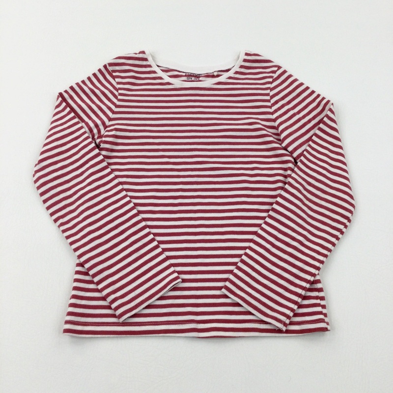 Red Striped Long Sleeve Top - Girls 6-7 Years