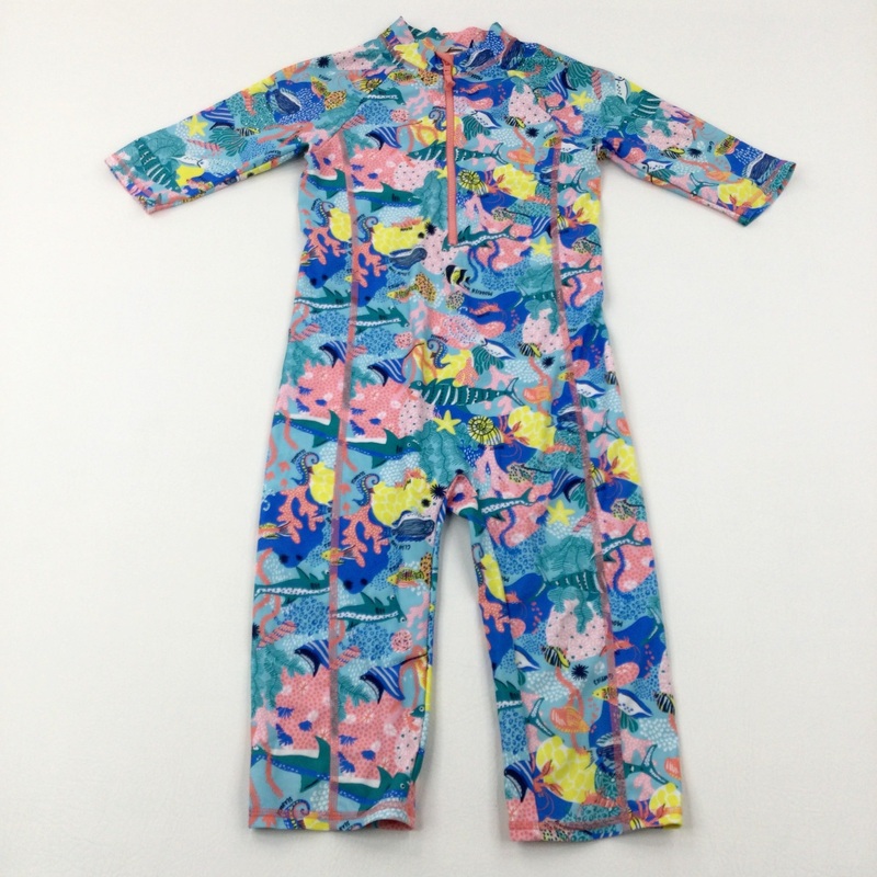 Sea Life Colourful Beach Suit - Girls 9-10 Years
