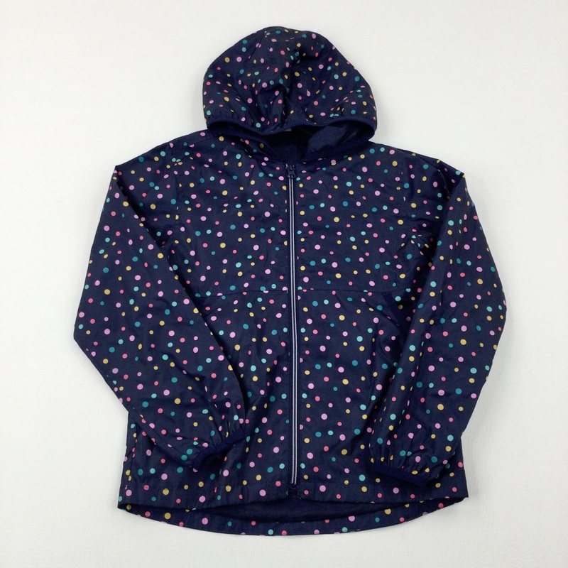 Spotty Navy Lightweight Jacket - Girls 9-10 Years