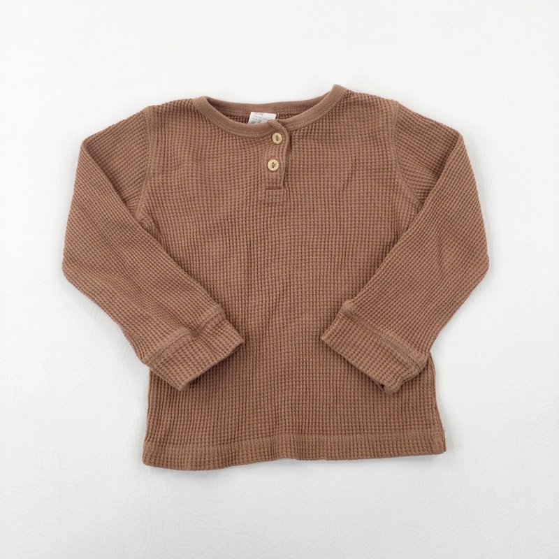 Tan Cotton Long Sleeve Top - Girls 12-18 Months