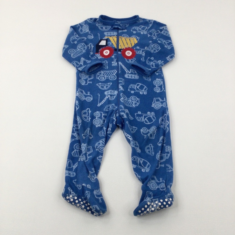 Truck Appliqued Blue Fleece Onesie - Boys 18-24 Months
