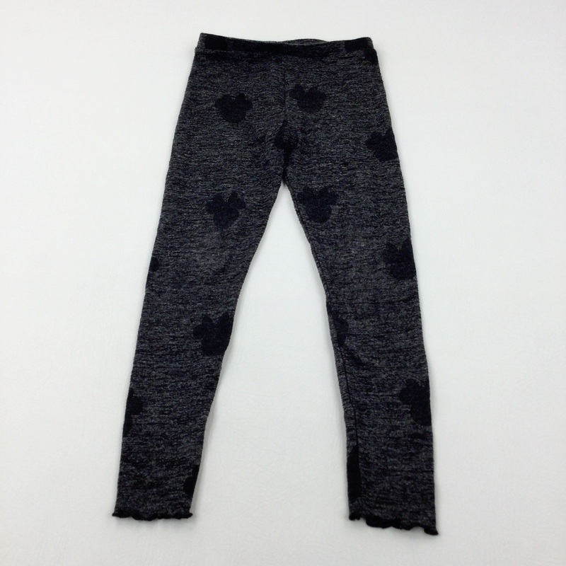 Minnie Mouse Mottled Black Leggings - Girls 7-8 Years
