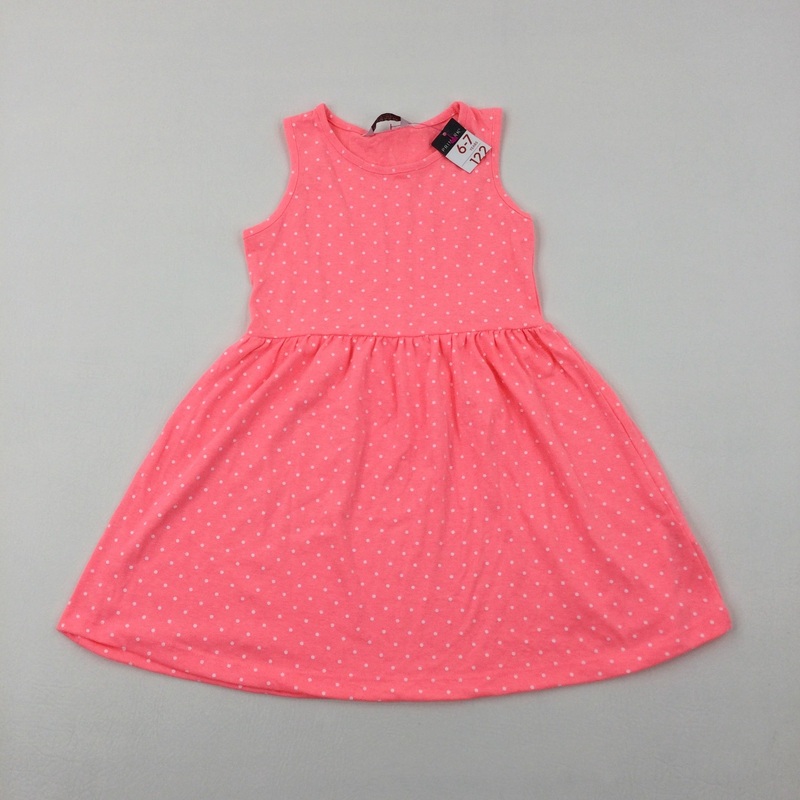 **NEW** Spotty Neon Pink Jersey Dress - Girls 6-7 Years