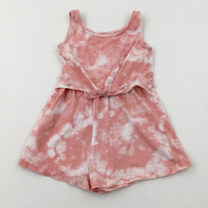 Pink & White Tie Dye Playsuit - Girls 3-4 Years