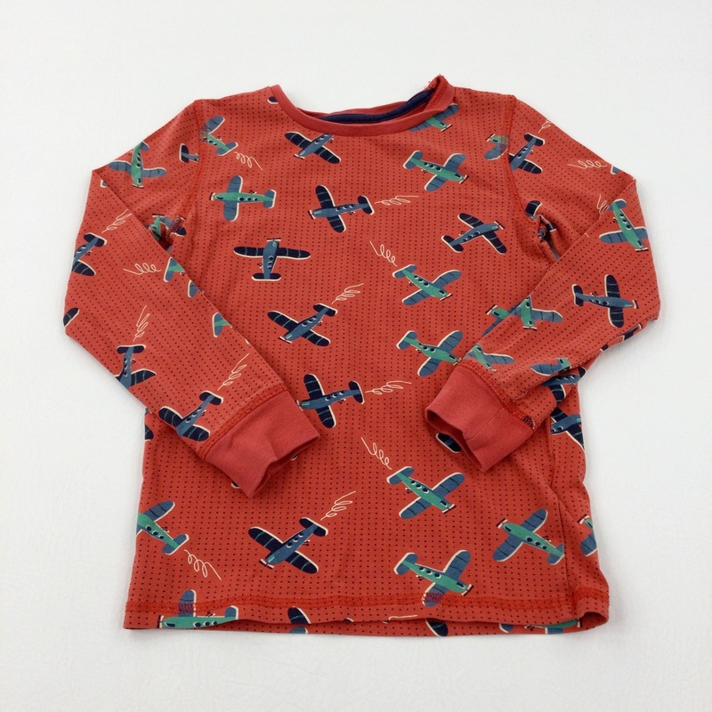 Planes Spotty Orange Long Sleeve Top - Boys 5-6 Years