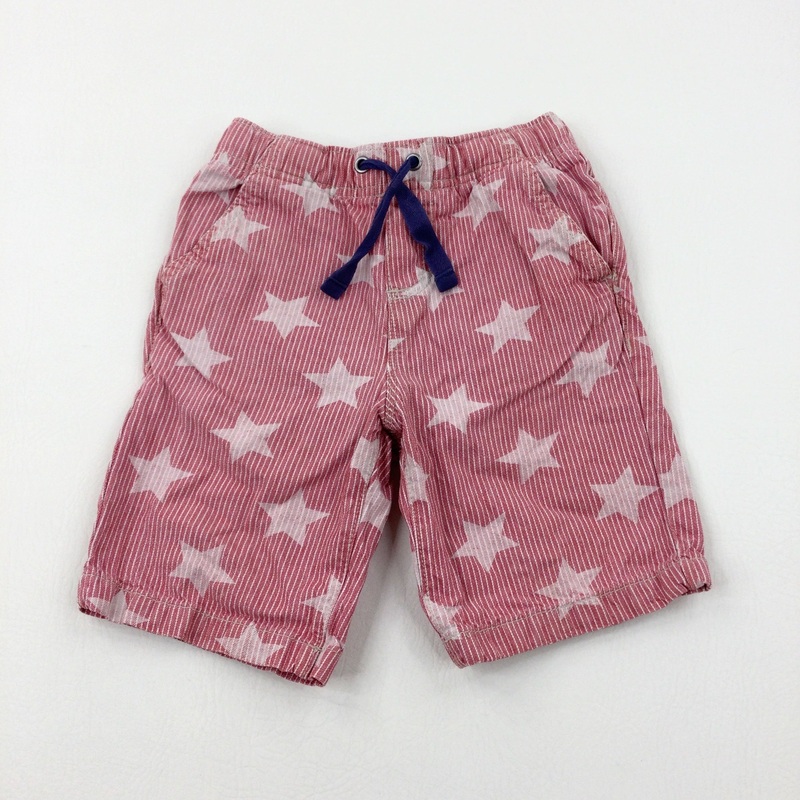 Stars Red Striped Shorts - Boys 5-6 Years