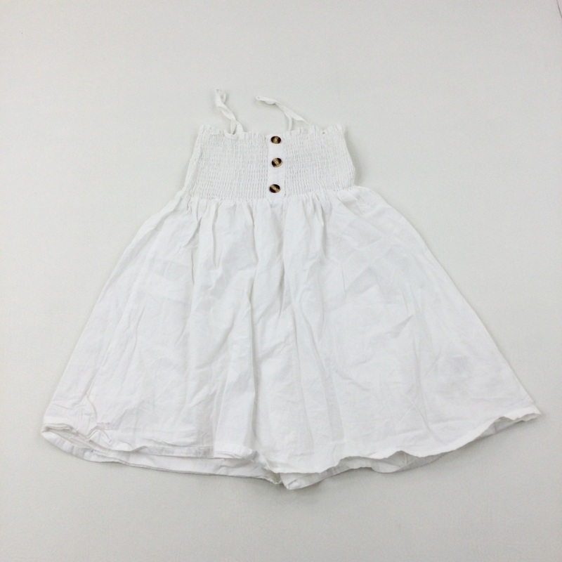 White Cotton Dress - Girls 7-8 Years
