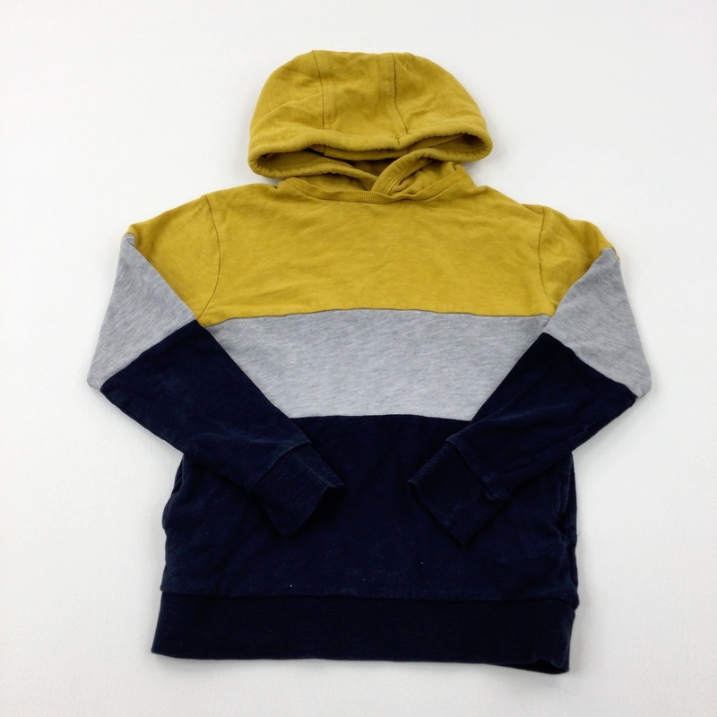 Yellow Grey & Navy Hoodie - Boys 6-7 Years