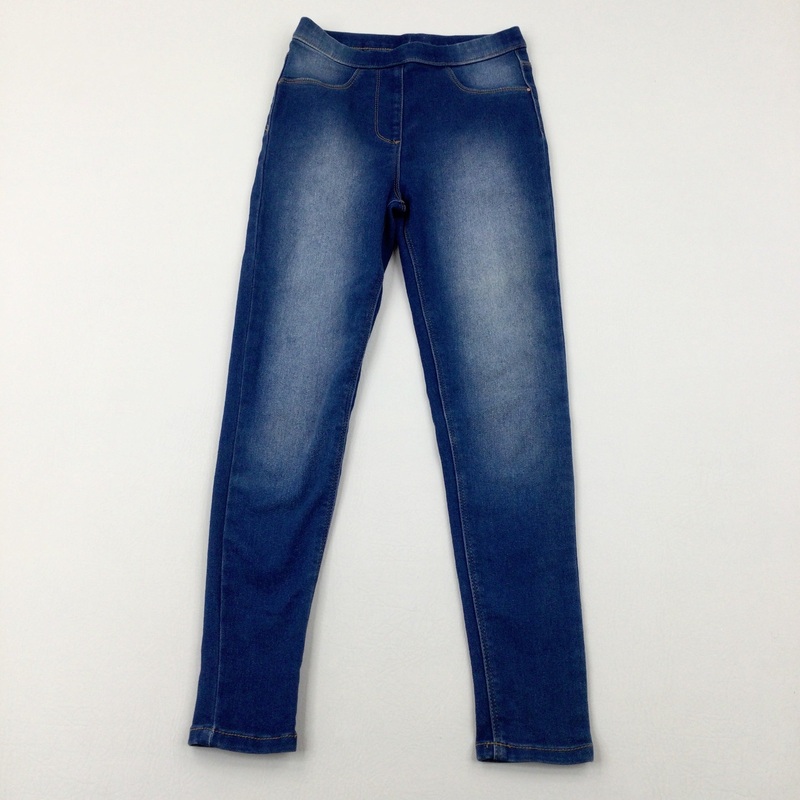Mid Blue Denim Jeggings - Girls 10-11 Years