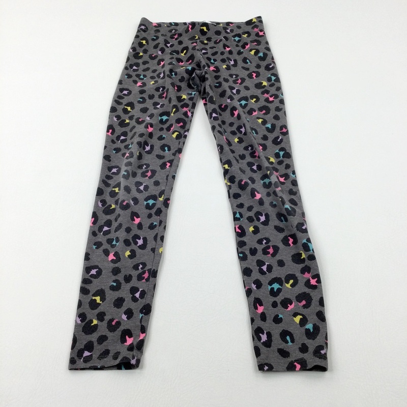 Patterned Charcoal Grey Leggings - Girls 11-12 Years