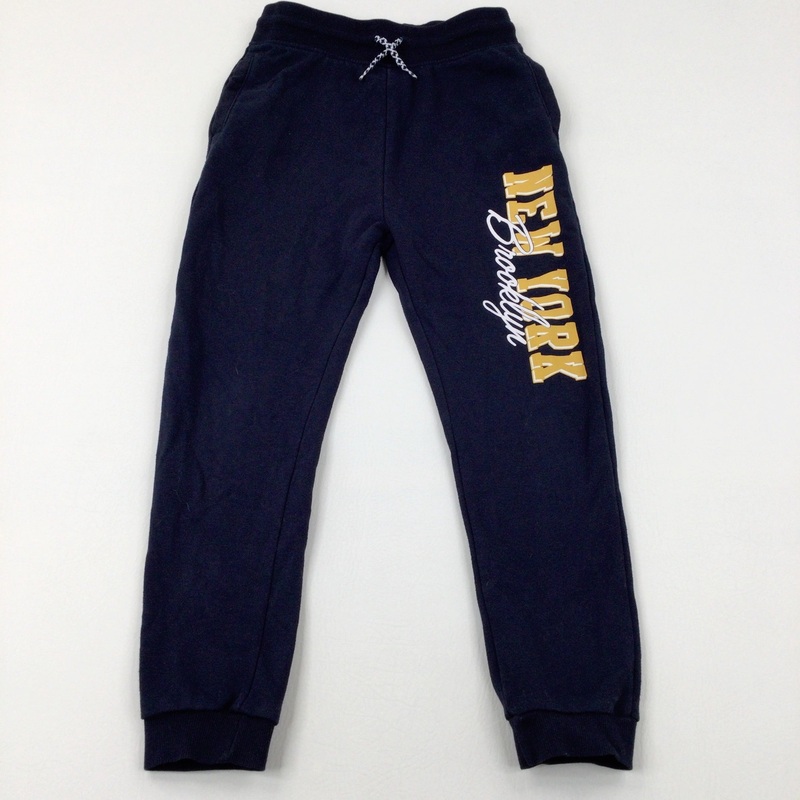 'New York' Navy Joggers - Boys 9-10 Years