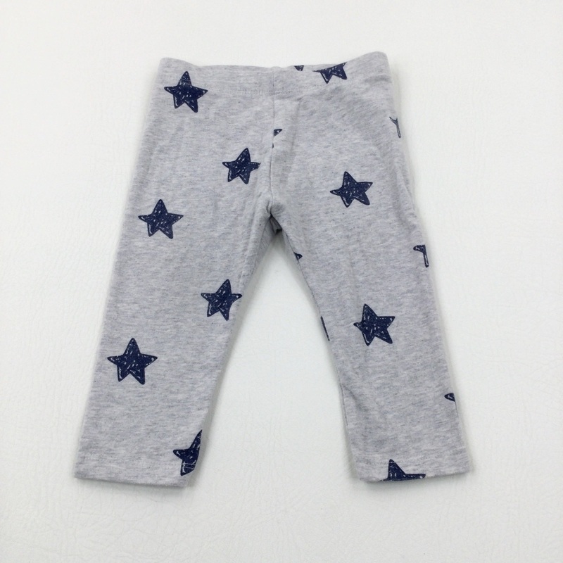 Stars Light Grey Leggings - Girls 6-9 Months