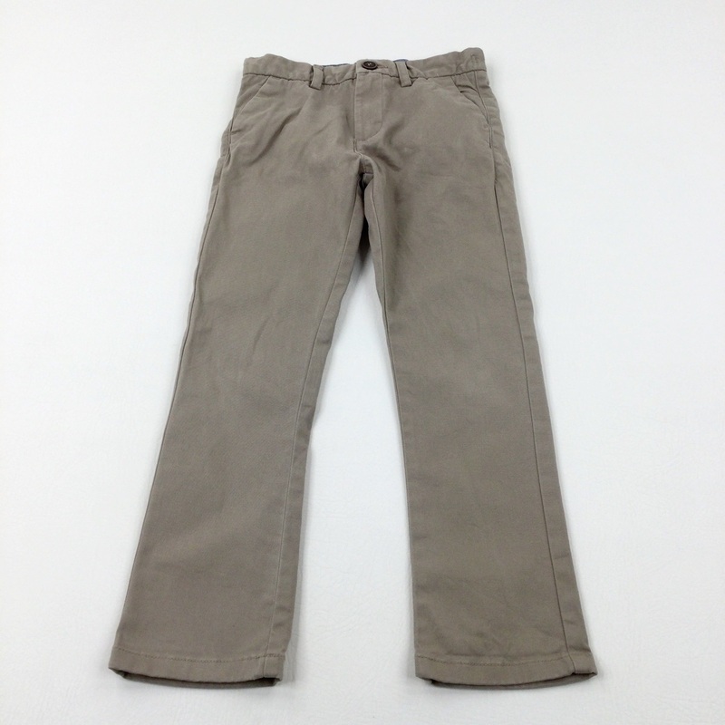 Tan Smart Trousers With Adjustable Waist - Boys 5-6 Years