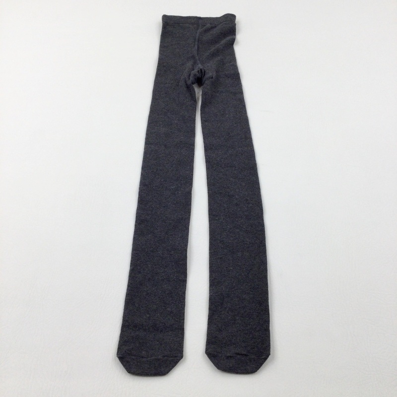 Grey School Knitted Tights - Girls 8-9 Years